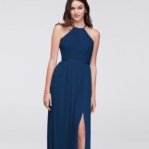 David’s Bridal Navy Blue Bridesmaid dress